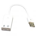  White USB 2.0 3D Virtual 7.1 Channel Audio Sound Card Adapter for PC Laptop WIN 7 MAC