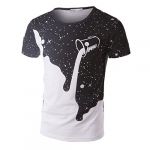  New Mens Summer Tops Tees Short Sleeve T Shirt Man Printed Cotton t-shirt Men 3D Men tshirt Clothing Black White M
