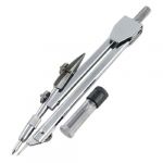  School Stationery Drawing Tool Silver Tone Metal Drafting Compasses Set