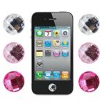  Bling Diamond Crystal Style Home Button Sticker for Apple iPod iPhone iPad, 6 Pieces, Assorted Color