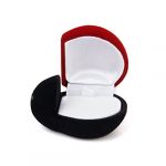  1 x velvet ring earring jewelry display storage box gift case - red black ladybug