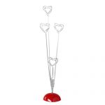  Heart-Based 4 Standing-Heart Wire Holders Photo Card Note Memo Clips Tree