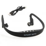   Headphones Wireless Sport Earphone MP3 Player FM TF card Black