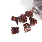  12 pcs ladies brown plastic mini hairpin 6 claws hair clip clamp