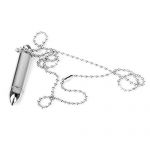 Stainless steel bullet pendant necklace silver,2.8*0.8cm
