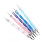  Set of 5 Multi Coloured Swirl Double Ended Nail Art Dotting/Marbleizing tools Color Choose