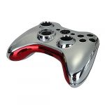   Case SHELL COVER CHROME SILVER + RED BUTTONS FOR XBOX 360