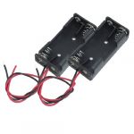  2 Pieces 2 Pin Black Plastic 2 x 1.5V AAA Battery Cell Case Holder