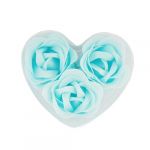  3Pcs Rose Shape Baby Blue Bath Soap Heart Package Box