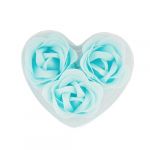 3Pcs Rose Shape Baby Blue Bath Soap Heart Package Box 3Pcs Rose Shape Baby Blue Bath Soap Heart Package Box