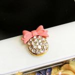 Pink bow with Bling Rhinestone Home Button Sticker for iPhone,iPad,iPod