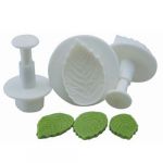  Veined Rose Leaf Cutters 3 Plungers Sugarcraft