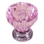  12x Pink Crystal Glass Door Knobs Drawer Cabinet Furniture Pull Handles