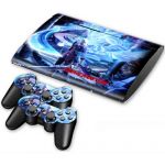 Skin Sticker Cover Decal For PS3 PlayStation Super Slim 4000 + 2 Controllers #30