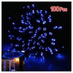  17m Blue Solar LED Fairy String Lights 100LEDs, Choice of Light Effect, Ideal for Christmas party, Halloween, Home , Garden, Trees, Festive Parties,outdoor Decoration.-- Waterproof, Super Bright