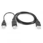  USB 2.0 Type A Male to Dual USB A Male Y Splitter Cable Cord Black