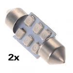  2x 31mm 6 SMD 1210 LED Blue Car Festoon Interior Dome C5W 239 Light Lamp Bulb