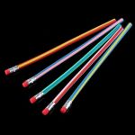  5PCS Colorful Stripe Bendy Bendable Flexible Pen Pencils For Children Kids