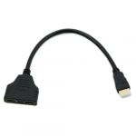  Black HDMI Male To 2 HDMI Female 1 In 2 Out Splitter Cable Adapter Converter