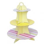  3 tier cake muffin cake stand holder Paper Birthday Party Wedding Decor Colorful Dots Stripes Pattern