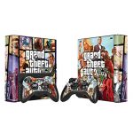 GTA V Skin Sticker Cover For XBOX 360E Console +Free Controller Decal TN35