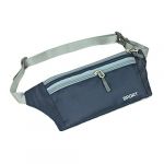  Unisex Running Bum Bag Travel Handy Hiking Sport Fanny Pack Waist Belt Zip Pouch Dark blue