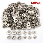  50 Set Metal No Sewing Press Studs Buttons Snap Fastener Popper 10mm