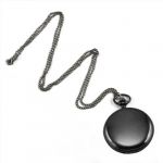 Unique Vintage Mens Lady Analog Pocket Watch Necklace Pendant Chain Cute Gift - Black Unique Vintage Mens Lady Analog Pocket Watch Necklace Pendant Chain Cute Gift - Black