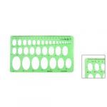  8.7 x 5.2 Educational Stationery Template Oval Ruler Guide Clear Green
