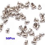  50Pcs Bullet-Shape Copper Earring Back Stoppers---Silver Tone