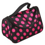  Pink Dots Travel Makeup Cosmetic Carry Hand Case Bag + Mirror [Misc.]