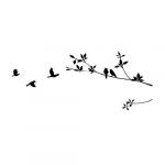  Black PVC Branches Birds Door Room Art Mural Wall Sticker Decal