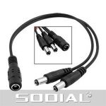  5.5x2.1mm 1 to 2 M/F DC Power Splitter Cable for Security CCTV Camera