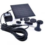  1.2 Watt Solar Power Water Pump Garden Fountain / Submersible Pump with Suckers at the Bottom, Features A Square Solar Panel to Be Staked on the Ground