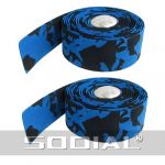  2 pcs silver tone bar plugs blue black bicycles handlebar tape wrap