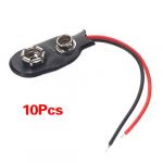  10pcs pp3 mn1604 9v 9 battery holder clip snap on connector cable lead black
