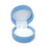  1 x Velvet Ring Earring Jewelry Display Storage Box Gift Case - Sky Blue Snowflake