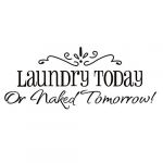 Laundry Today or Naked Tomorrow Removable Wall Sticker Mural Vinyl Decal Home Room DÂ¨Â¦cor