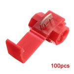  100pcs Quick Splice Connectors Lock Wire Terminals Crimp Electrical Electric - Red