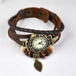 Vintage Retro Lady Women Wrap Around Quartz Leather Band Bracelet Bangle Watch - Coffee Vintage Retro Lady Women Wrap Around Quartz Leather Band Bracelet Bangle Watch - Coffee