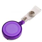  Retractable Ski Pass ID Card Badge Holder Key Chain Reels With Clip Purple