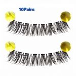  10 Pairs Transparent Stems Thick Makeup Eye Lashes False Eyelashes