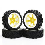 Tires Wheel Rim 4 Pcs PP0487+D6NWG For RC 1/10 Rally Racing Off Road Car Rubber