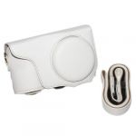  White PU Leather Camera Case Cover Bag for Samsung Galaxy EK-GC100 GC100 + Strap