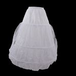  White A-Line 3 Hoop 2 Layer Bridal Wedding Gown Dress Slip Underskirt Petticoat