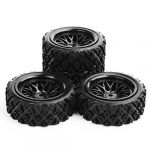 Tires Wheel Rim PP0487+BBNK For RC 1/10 Rally Racing Off Road Car Rubber 4 Pcs