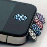  1 piece of Bling Rhinestone Home Button Sticker For iPhone - silver 1pc bulk package