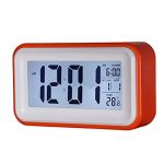  Touch Digital Alarm Clock LCD LED Light Snooze Backlight Digit Time Calendar - orange