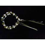  Bridal Rose Flower Branch Wedding floral head wreath crown halo headpiece photography tool for adults (White and Green)
