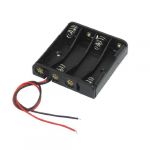  Black 4 x 1.5V AAA Battery Batteries Holder Case w Wire Leads
